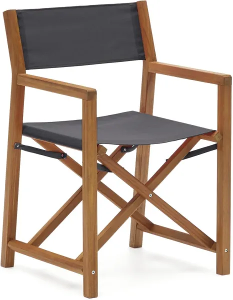 Thianna, Utomhusvikstol, svart/natur, massivt trä