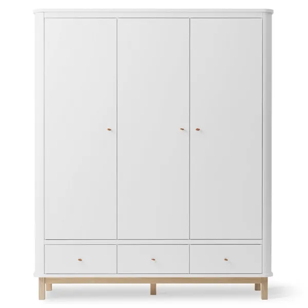 Oliver Furniture Wood Garderob 3 Dörrar Vit/Ek