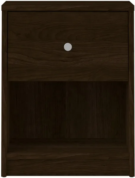 TVILUM May nattduksbord - brunt trä, 1 låda och 1 hylla