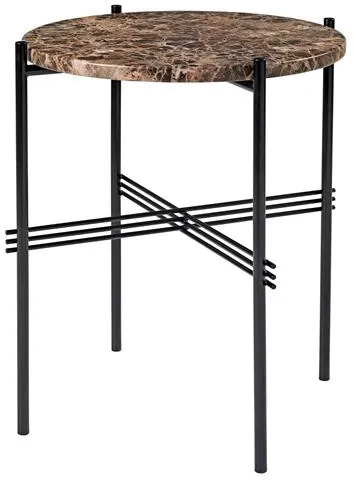 GUBI TS Sidobord Rund Ø40 Svart/Brun Emperador Marmor